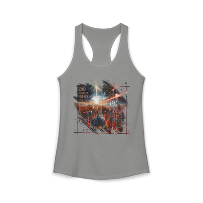 250 Years of Freedom 1776-2026 Independence Day USA Women's Ideal Racerback Tank