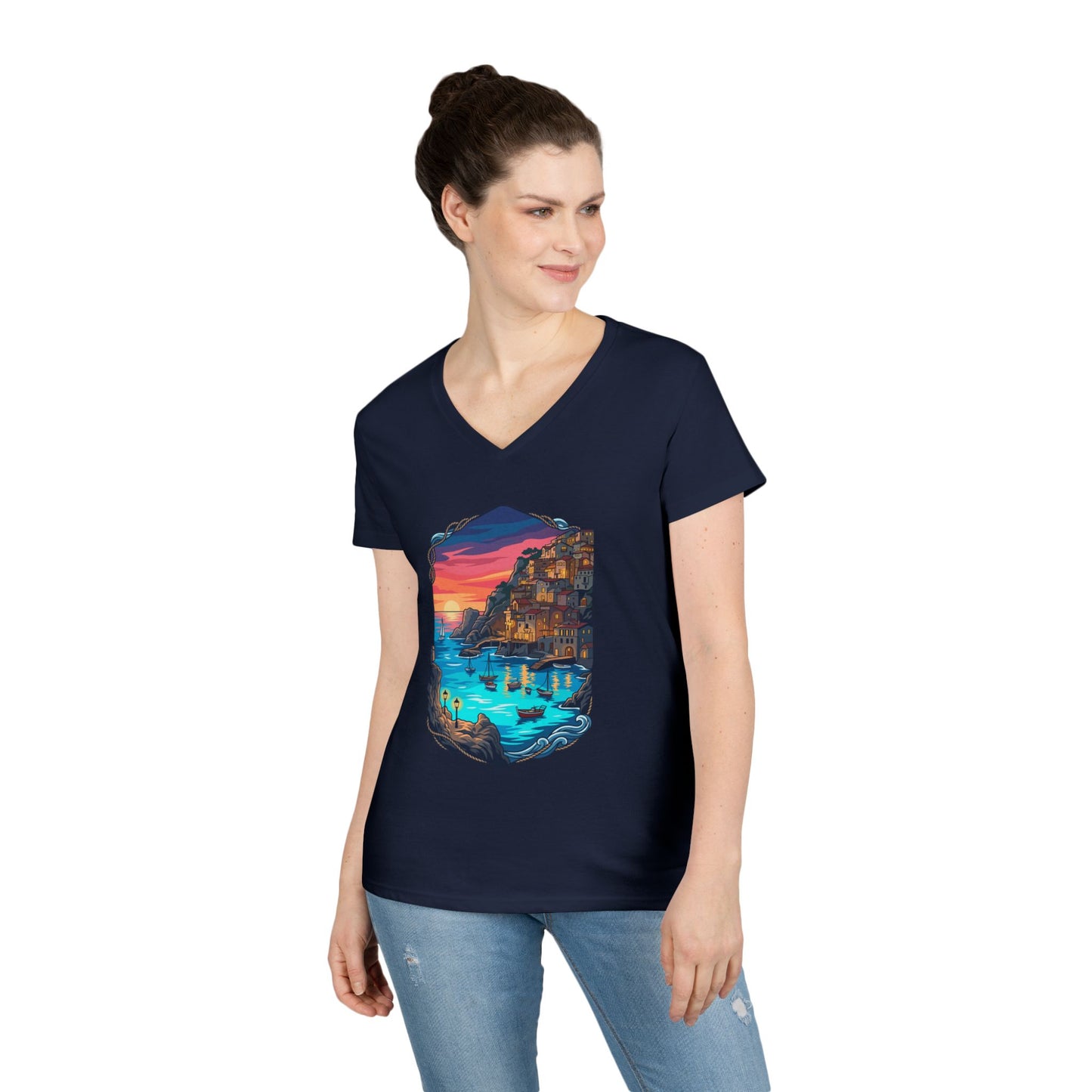 The Shining Bay Women's V-Neck Tee