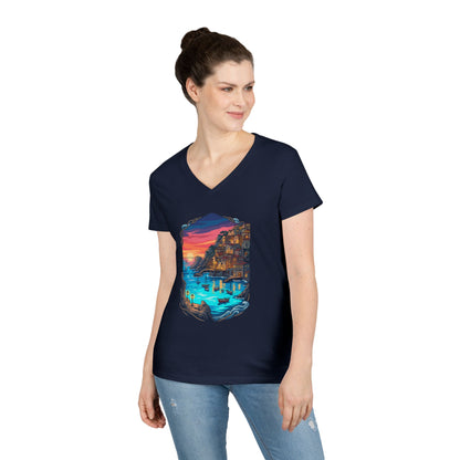 The Shining Bay Women's V-Neck Tee