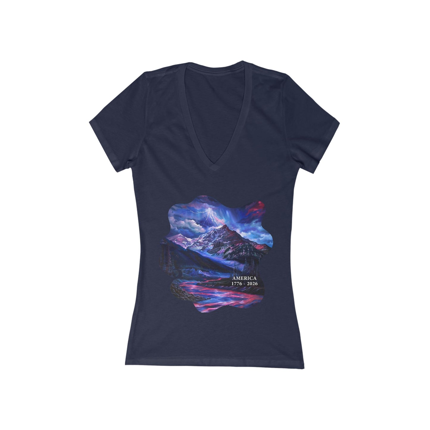 250 Years of Freedom Independence Day USA  Women's Deep V-neck Tee