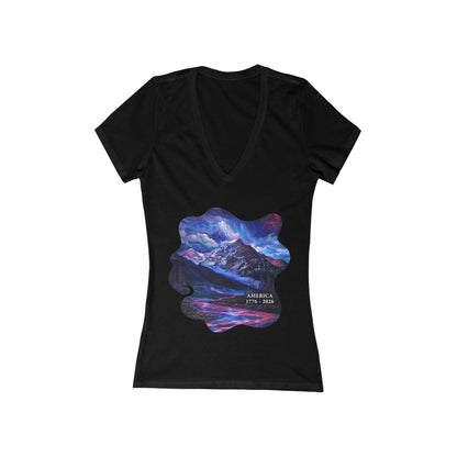 250 Years of Freedom Independence Day USA  Women's Deep V-neck Tee