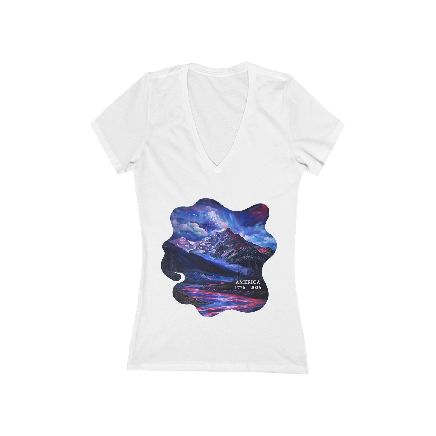 250 Years of Freedom Independence Day USA  Women's Deep V-neck Tee