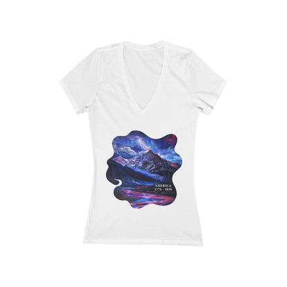 250 Years of Freedom Independence Day USA  Women's Deep V-neck Tee