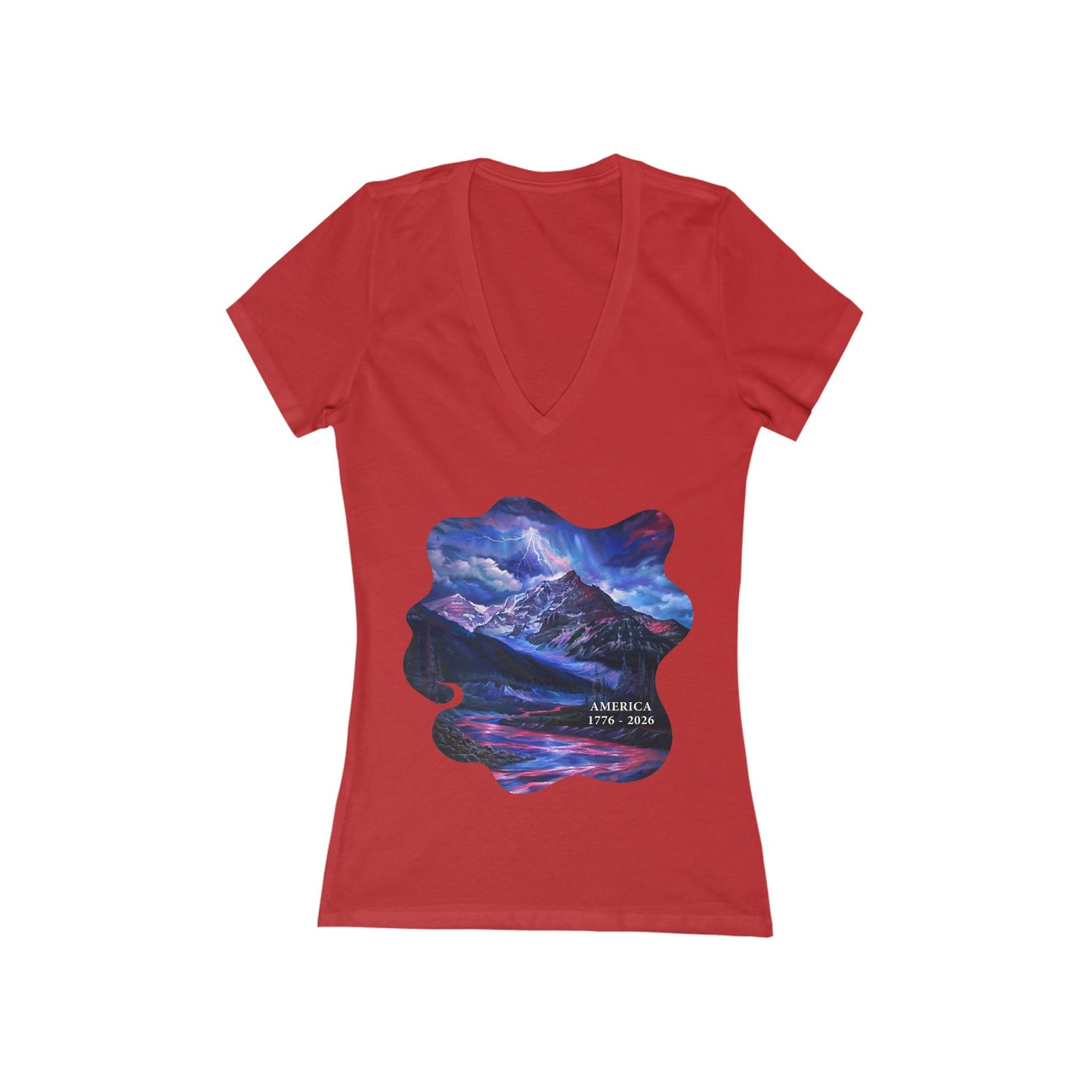 250 Years of Freedom Independence Day USA  Women's Deep V-neck Tee