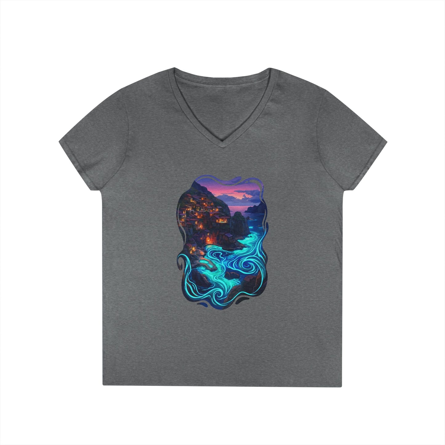 Light In The Sea Women's V-Neck Tee