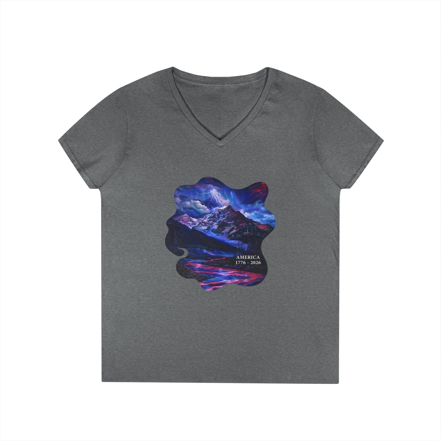 America 1776-2026 Independence Day USA Women's V-Neck Tee