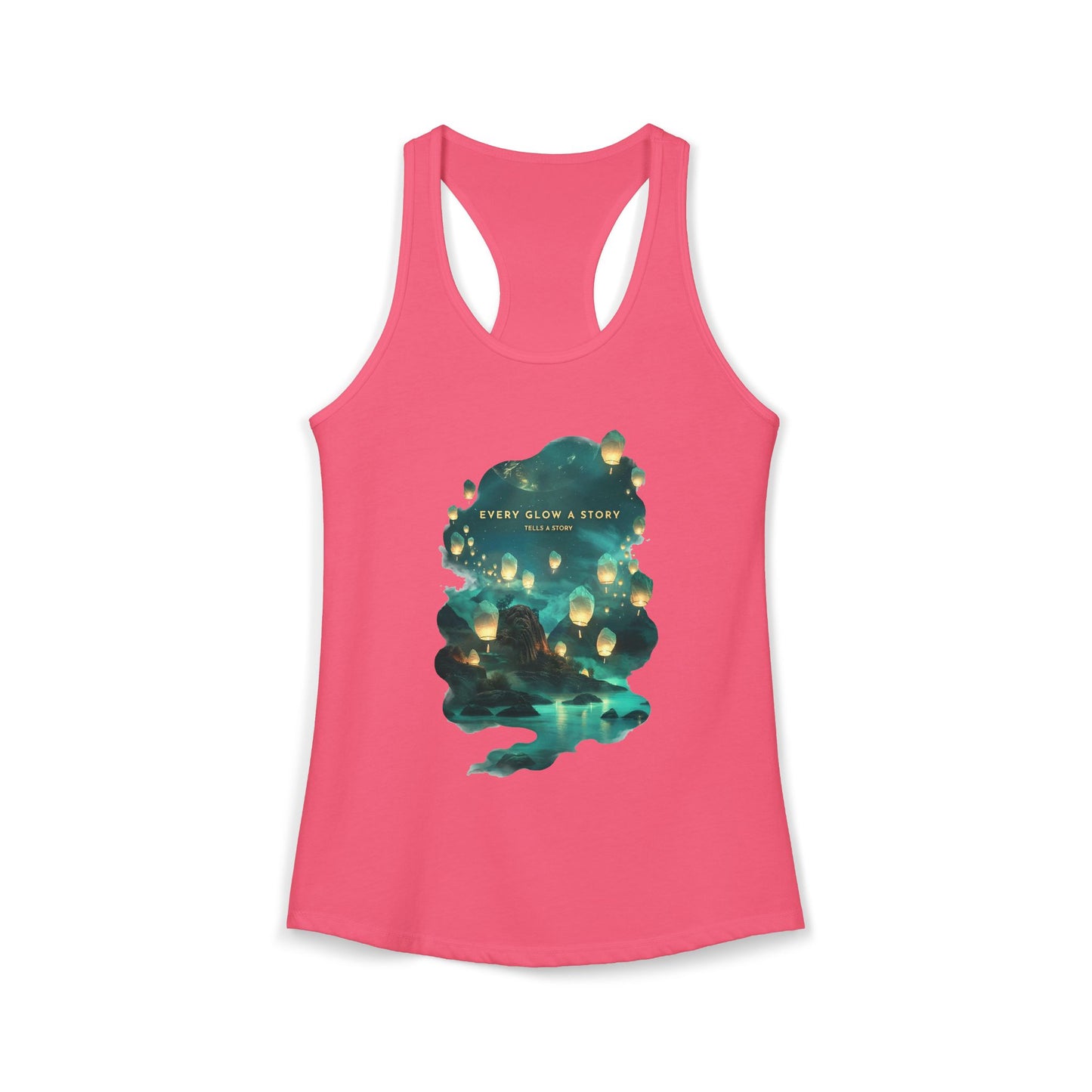 Every Glow a Story Tells a Story Women's Ideal Racerback Tank