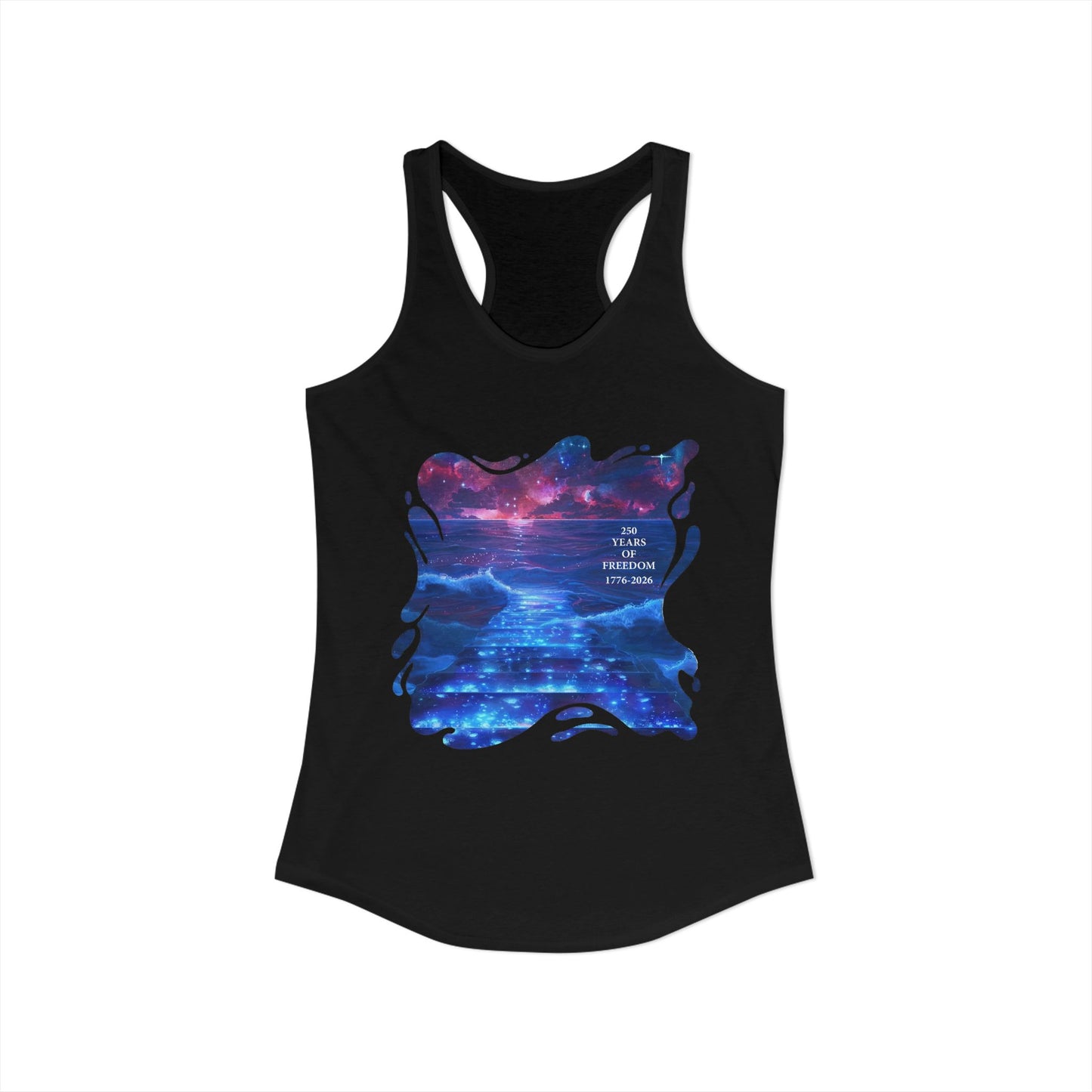 250 Years of Freeday 1776-2026 Independence Day USA Women's Ideal Racerback Tank