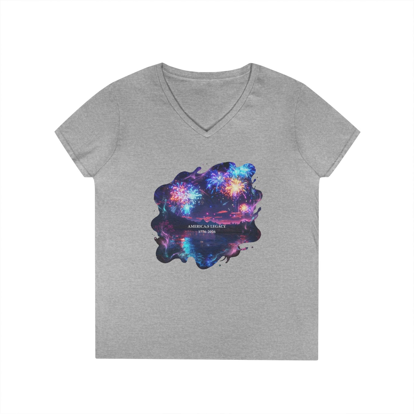 America's Legacy 1776-2026 Independence Day USA Women's V-Neck Tee