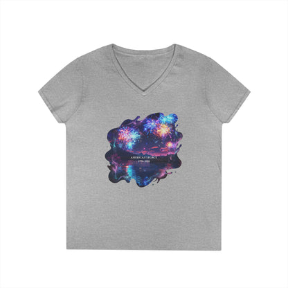America's Legacy 1776-2026 Independence Day USA Women's V-Neck Tee