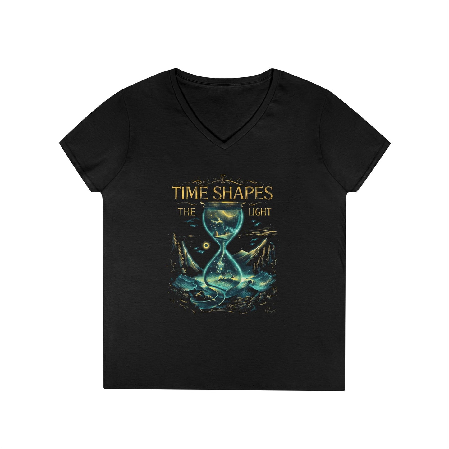Time Shapes The Light Women's V-Neck Tee