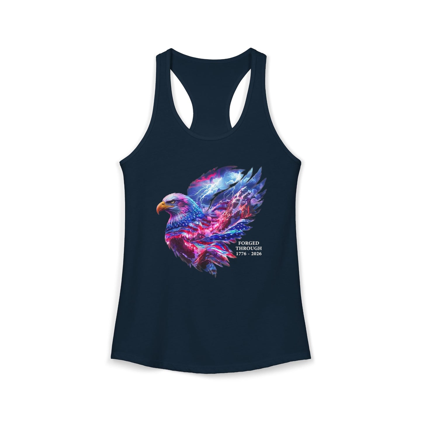 Forged Through 1776-2026 Independence Day USA Women's Ideal Racerback Tank