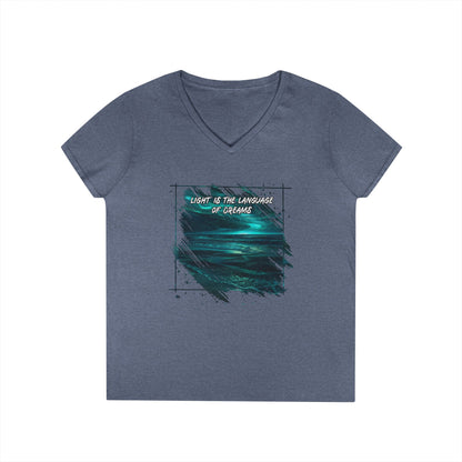 Light is The Language of Dreams Women's V-Neck Tee