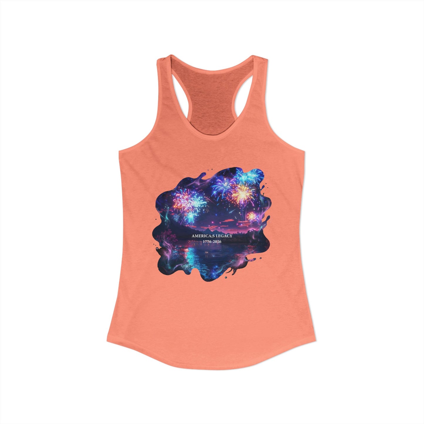 250 Years of Freeday 1776-2026 Independence Day USA Women's Ideal Racerback Tank