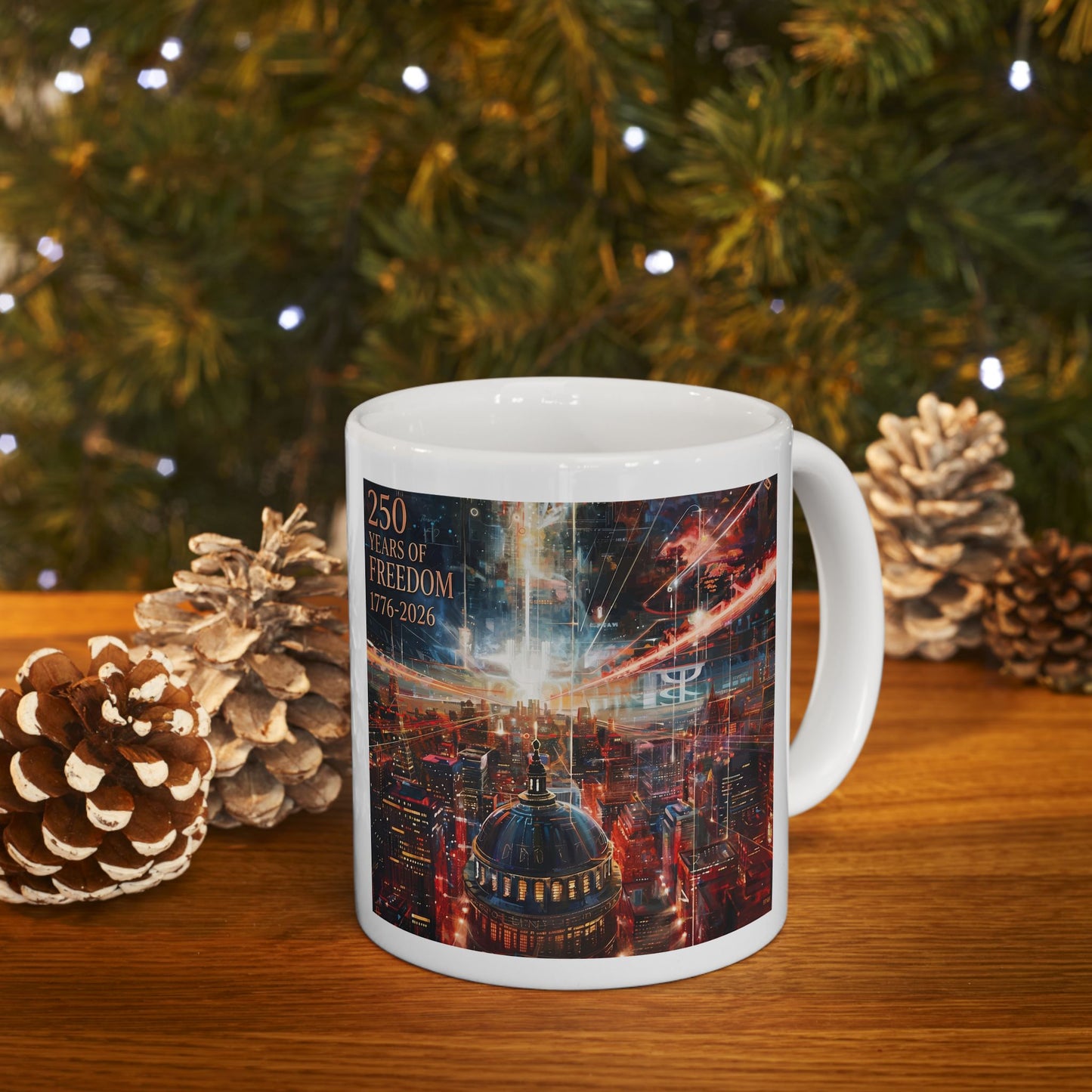 250 Years of Freedom 1776-2026 Independence Day USA Ceramic Mug (11oz/15oz)