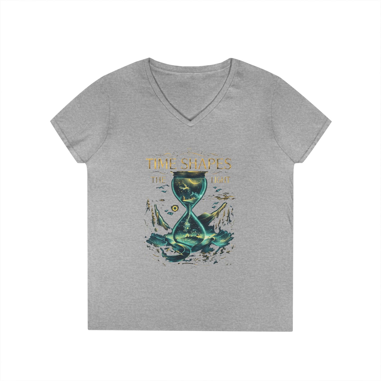 Time Shapes The Light Women's V-Neck Tee