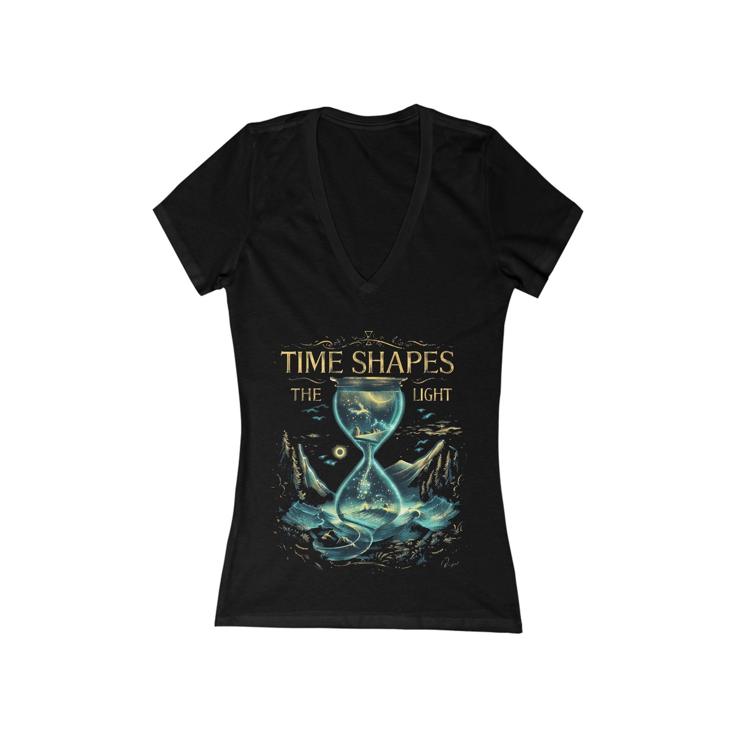 Time Shapes The Light Women's Deep V-neck Tee