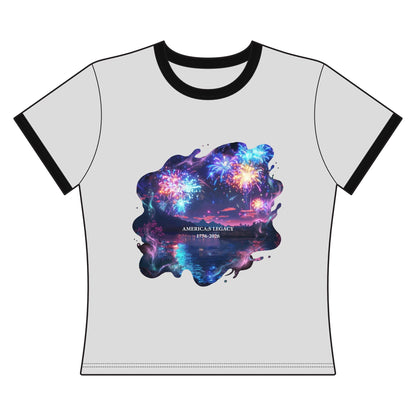 America's Legacy 1776-2026 Independence Day USA Women's Ringer Tee