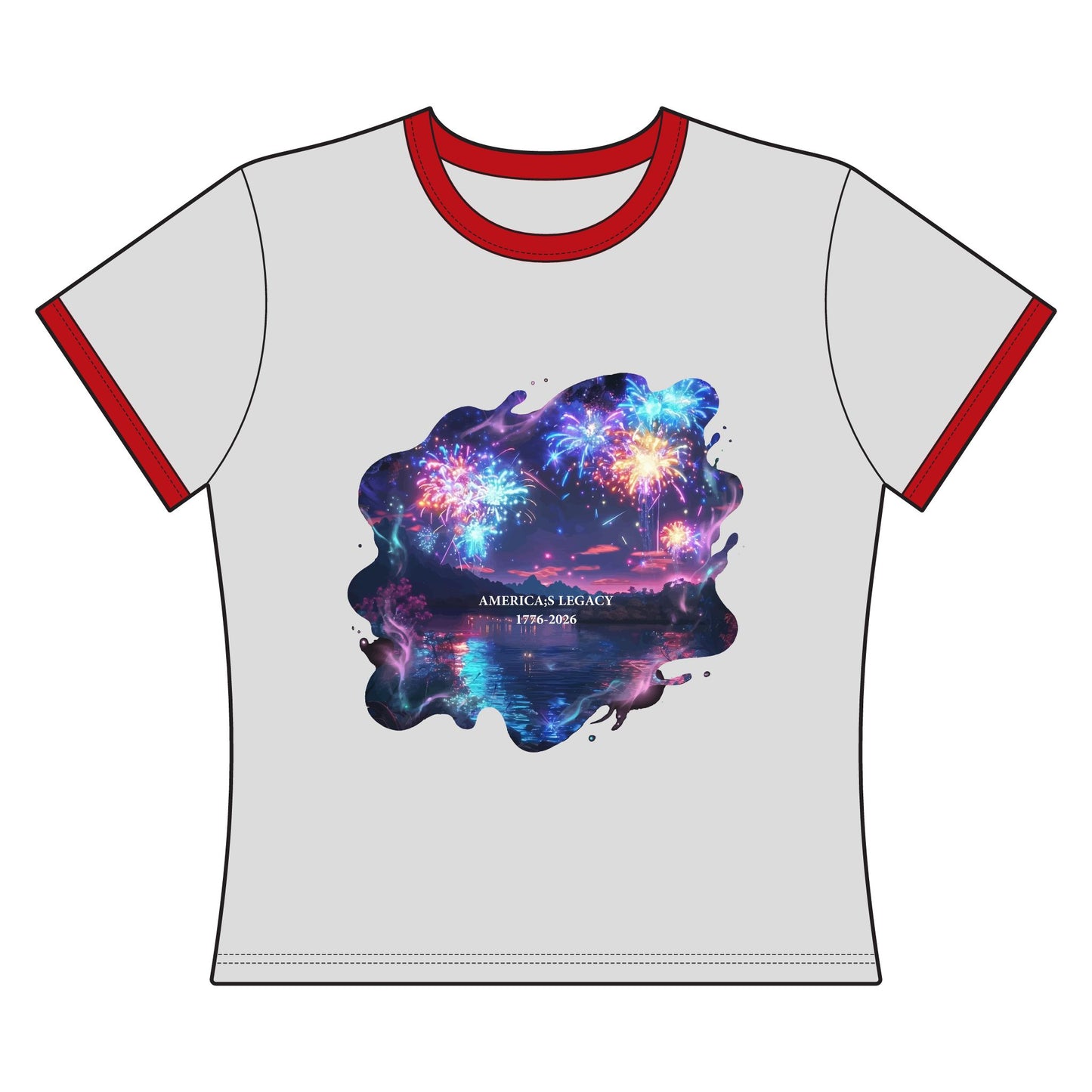 America's Legacy 1776-2026 Independence Day USA Women's Ringer Tee