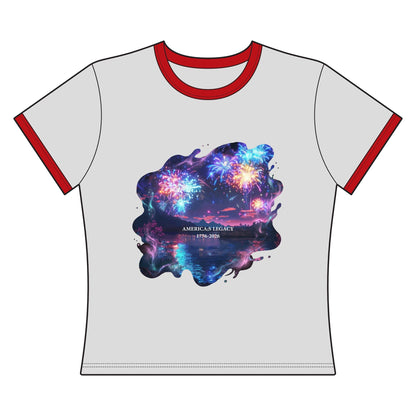 America's Legacy 1776-2026 Independence Day USA Women's Ringer Tee