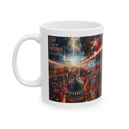 250 Years of Freedom 1776-2026 Independence Day USA Ceramic Mug (11oz/15oz)