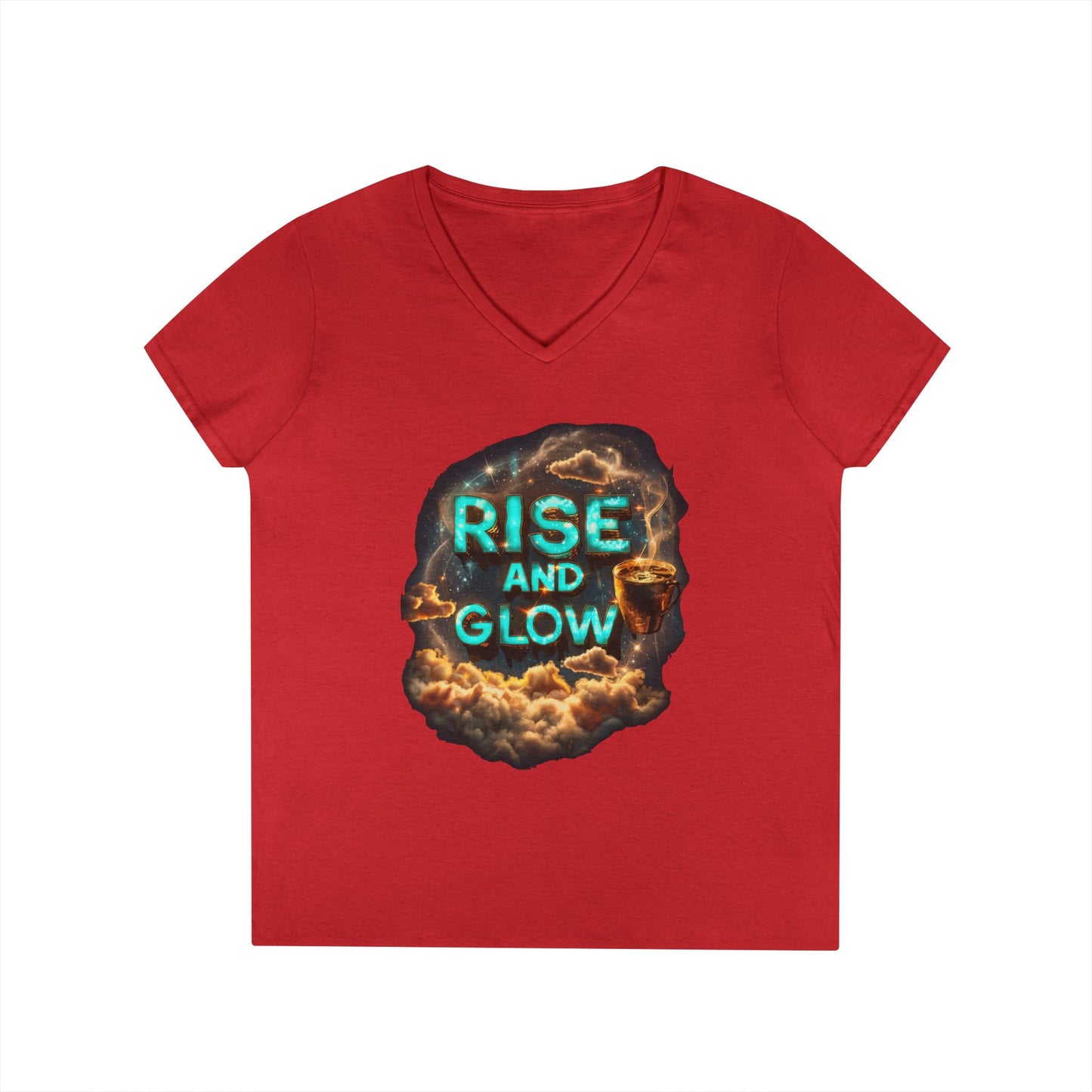 Rise and Glow Women's V-Neck Tee