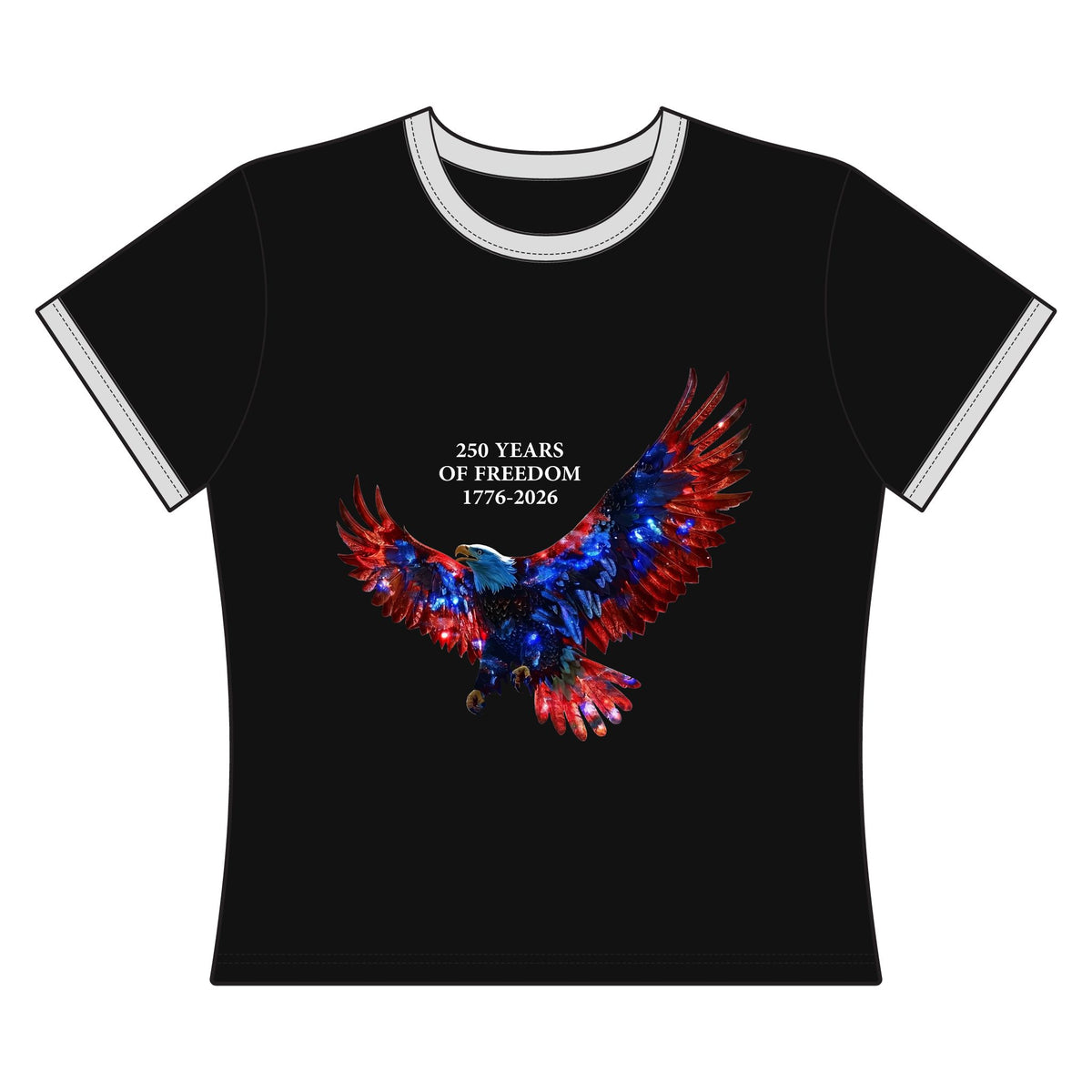 250 Years of Freedom 1776-2026 Independence Day USA Women's Ringer Tee