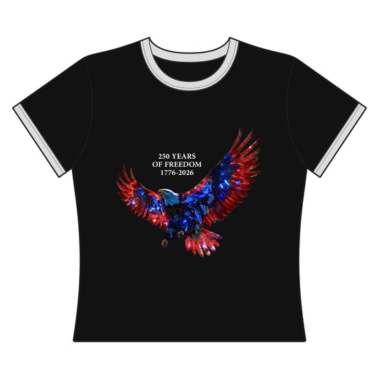 250 Years of Freedom 1776-2026 Independence Day USA Women's Ringer Tee