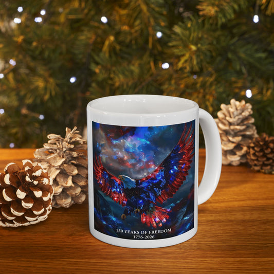 250 Years of Freedom 1776-2026 Independence Day USA Ceramic Mug (11oz/15oz)