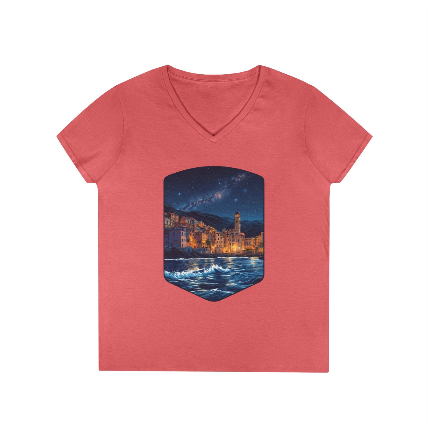 The Lightening City At The Coast Women's V-Neck Tee