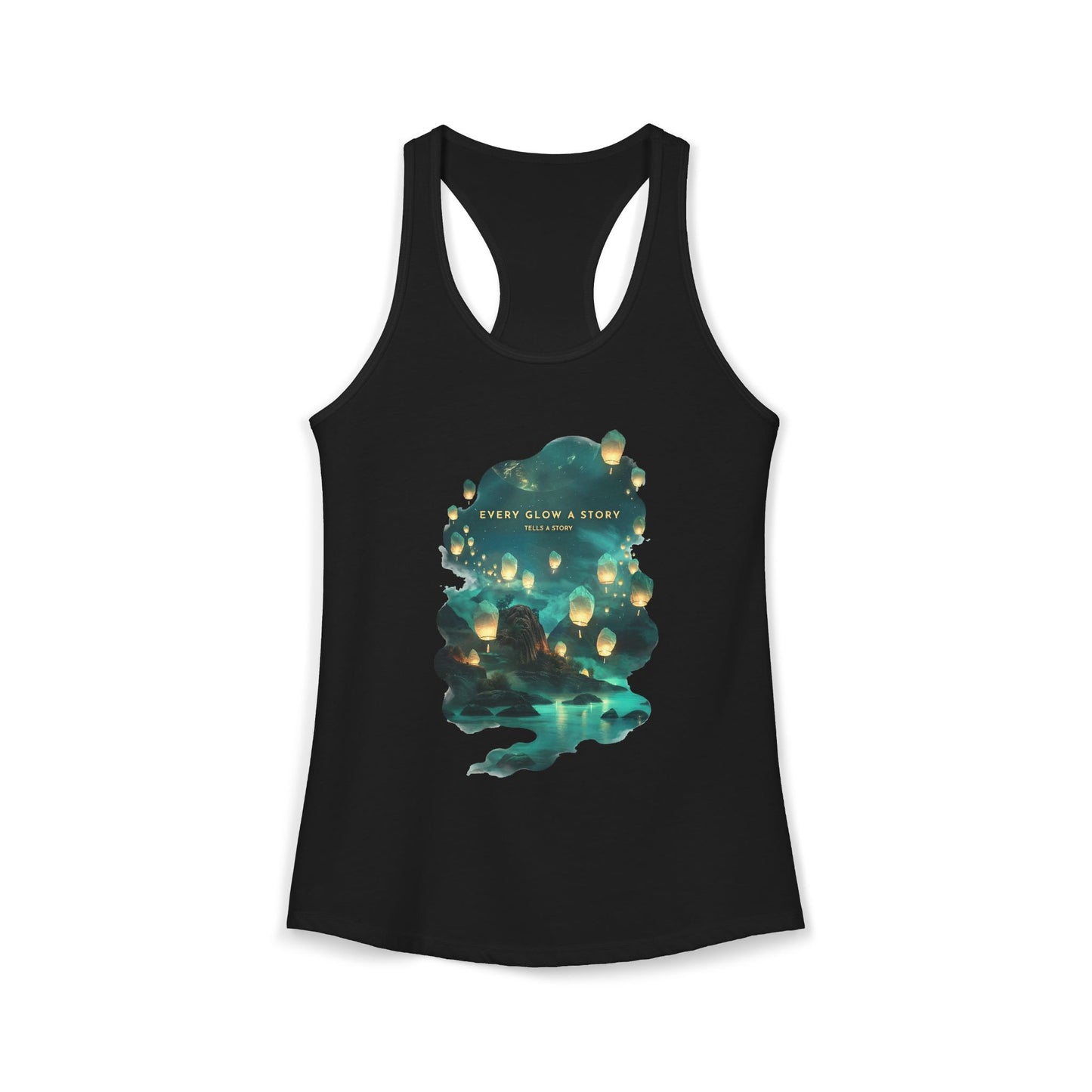 Every Glow a Story Tells a Story Women's Ideal Racerback Tank