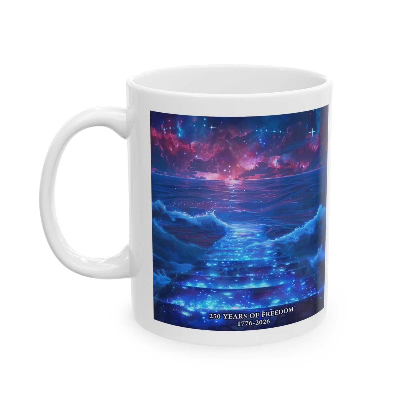 250 Years of Freedom 1776-2026 Independence Day USA Ceramic Mug (11oz/15oz)