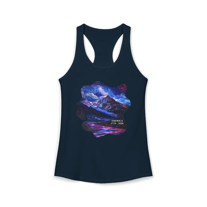 America 1776-2026 Independence Day USA Women's Ideal Racerback Tank
