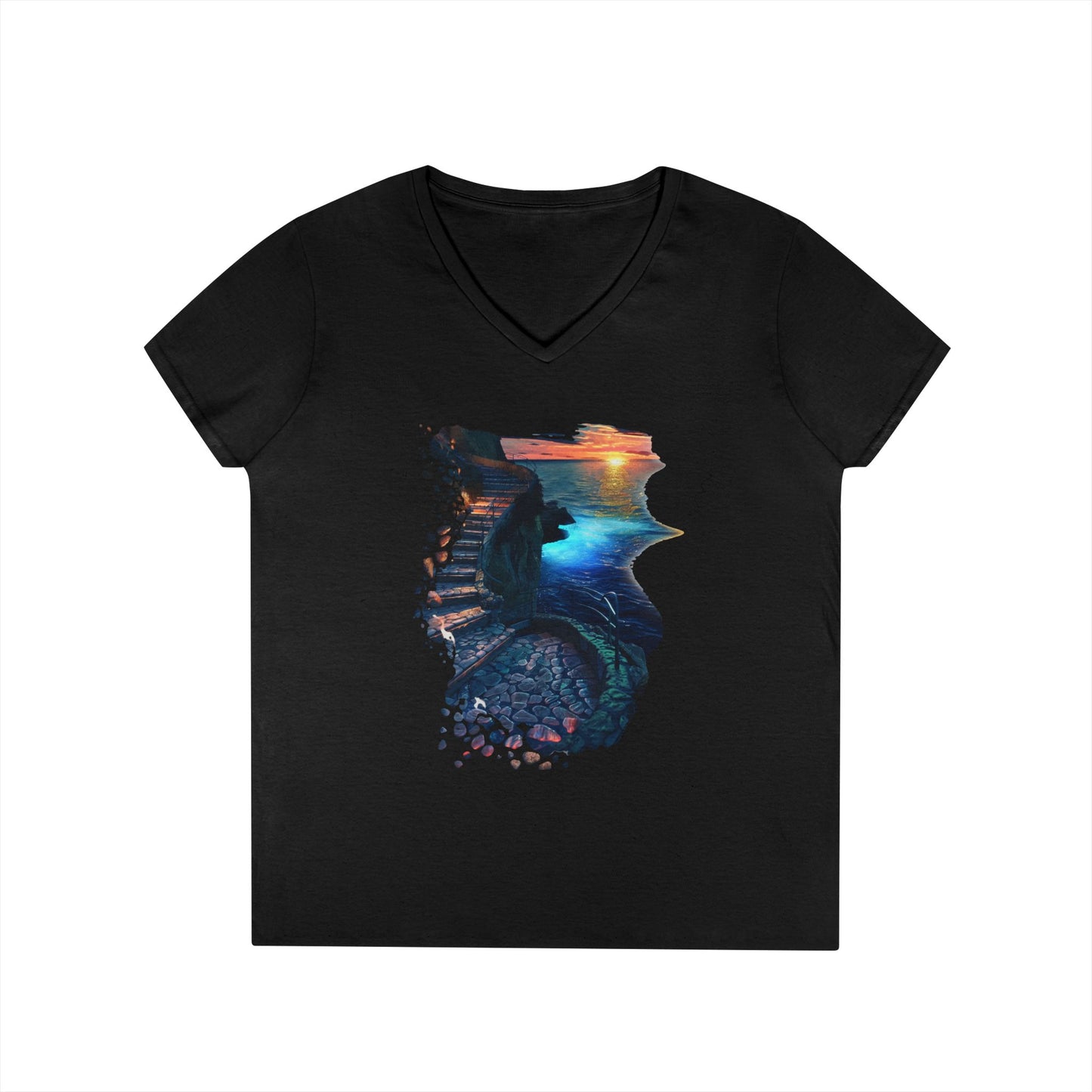 The Glowing Path Women's V-Neck Tee