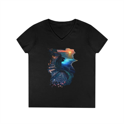 The Glowing Path Women's V-Neck Tee