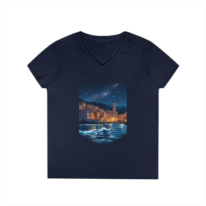 The Lightening City At The Coast Women's V-Neck Tee