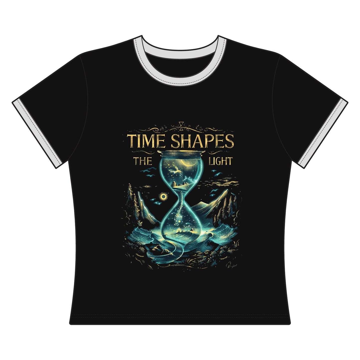 Time Shapes The Light Women's Ringer Tee