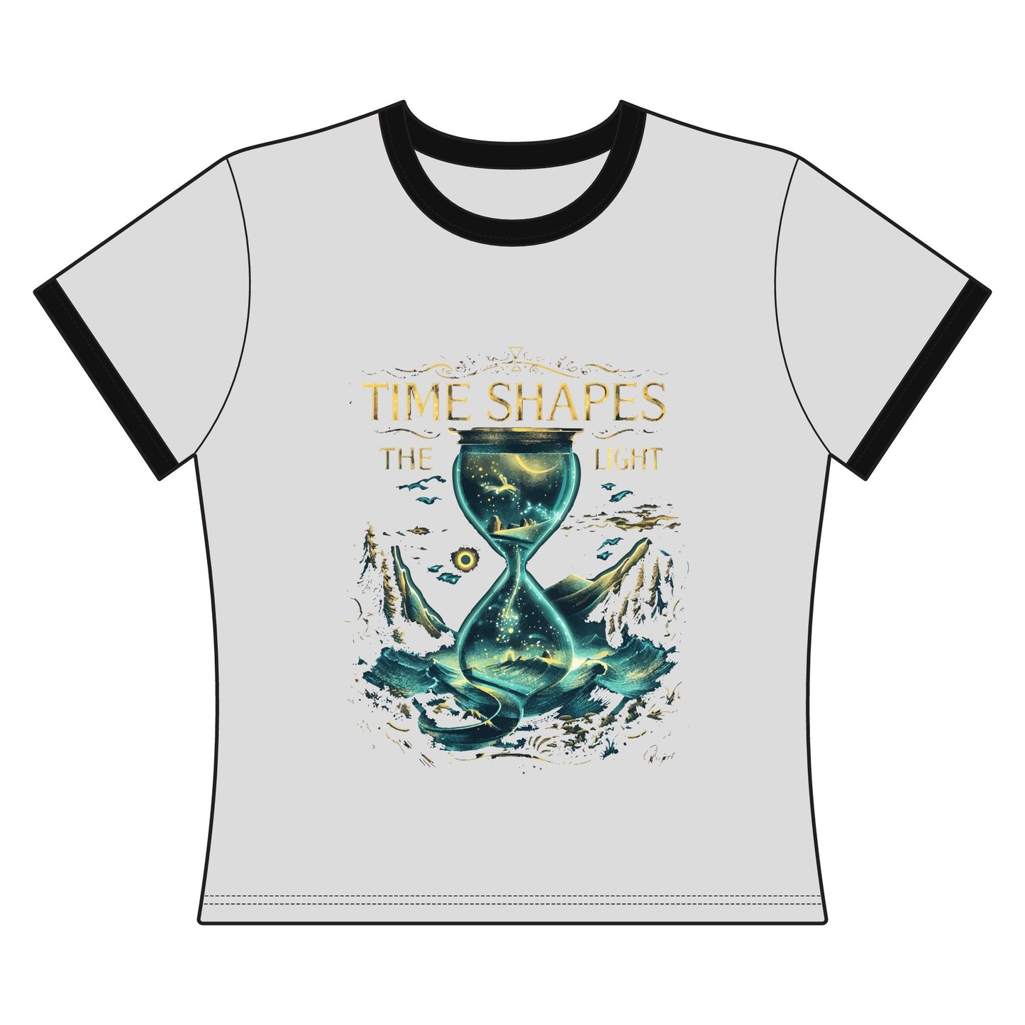 Time Shapes The Light Women's Ringer Tee