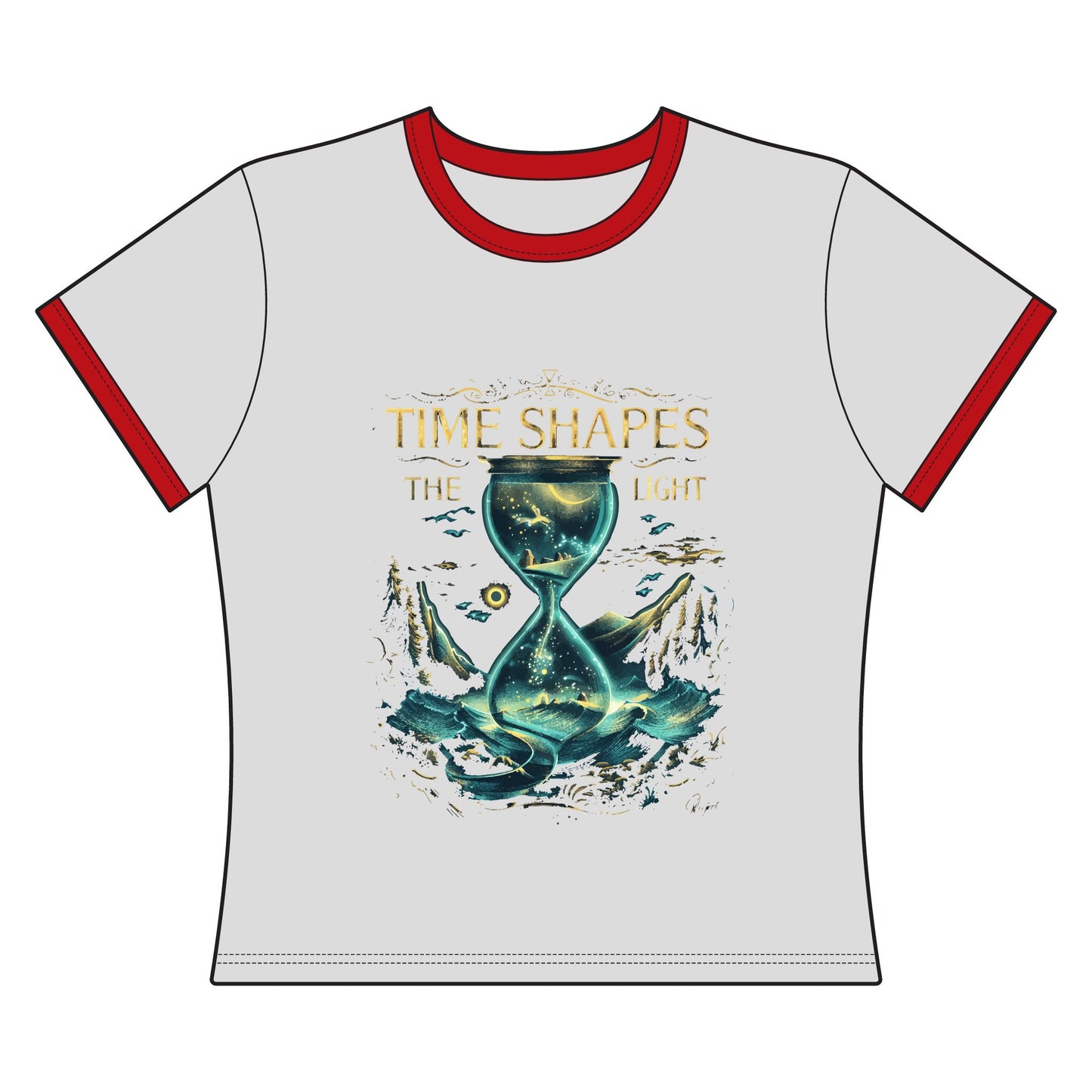 Time Shapes The Light Women's Ringer Tee