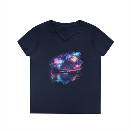 America's Legacy 1776-2026 Independence Day USA Women's V-Neck Tee