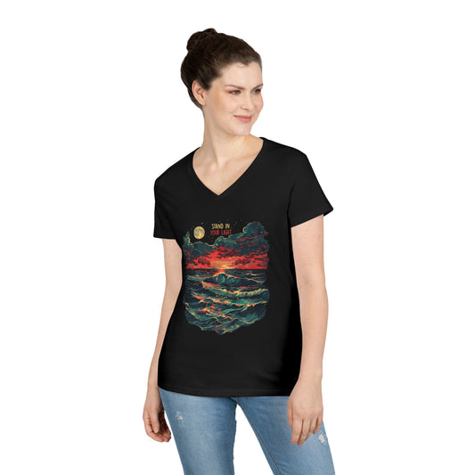 Stand In Your Light Women's V-Neck Tee