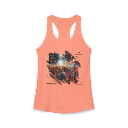250 Years of Freedom 1776-2026 Independence Day USA Women's Ideal Racerback Tank